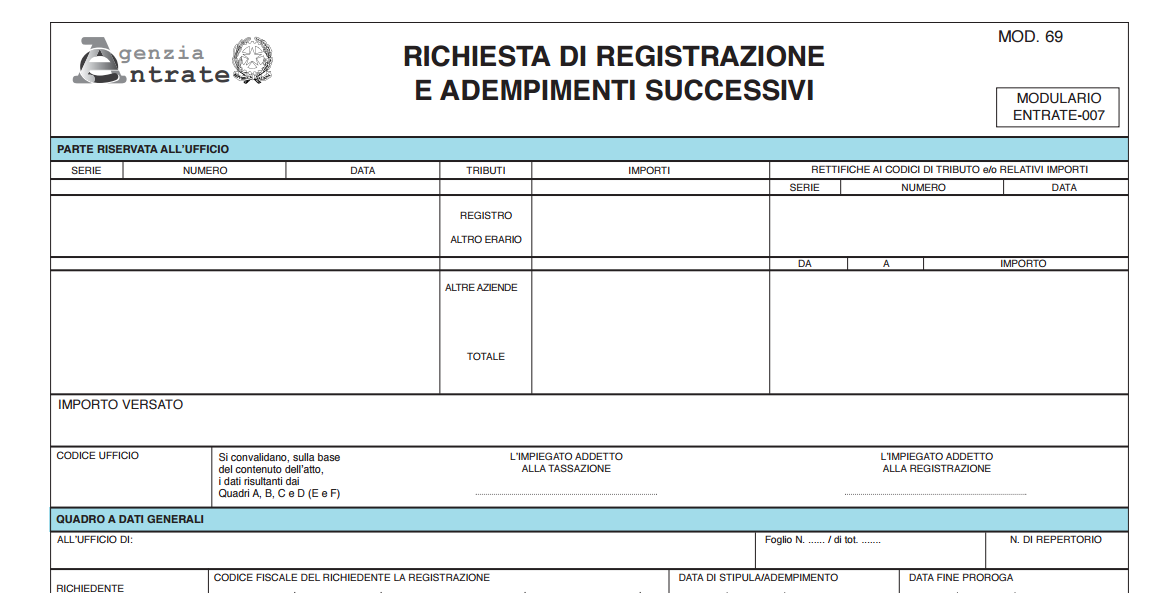 Come Compilare Il Modello 69 Per Registrare Lo Statuto Dell