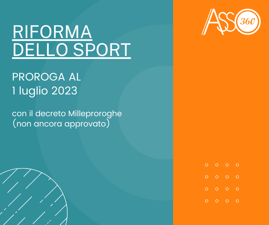 Proroga Riforma dello Sport