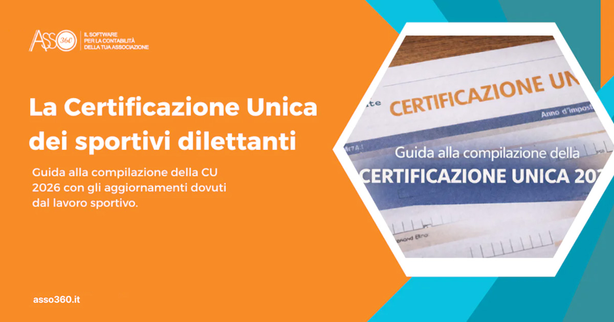 Certificazione Unica 2026 per ASD e SSD