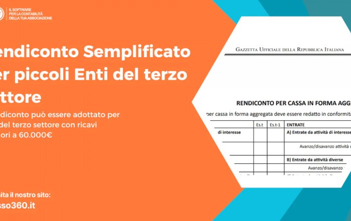 Imagine illustrativa del Rendiconto semplificato per Enti del terzo settore.