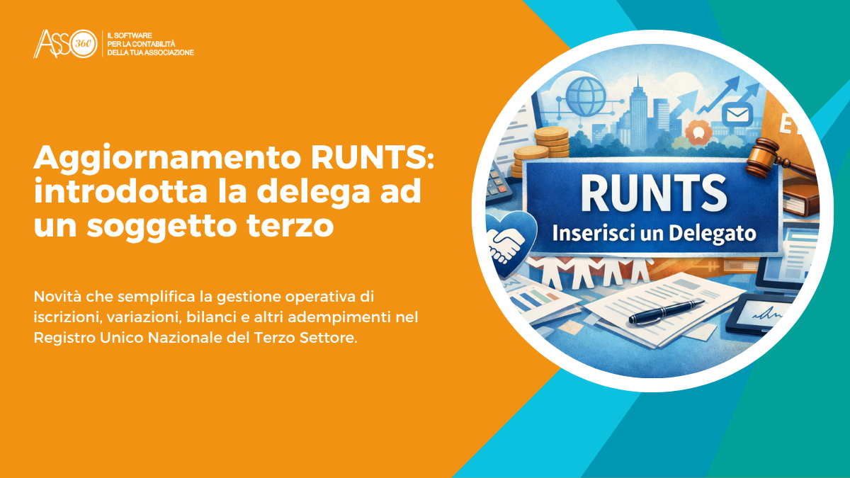 Grafica del blog sull'aggiornamento RUNTS riguardo l'introduzione della delega a un soggetto terzo