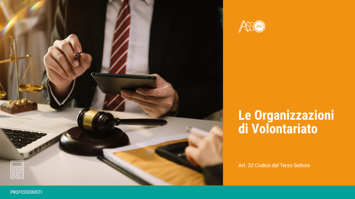 Grafica informativa sull'Articolo 32 del Codice del Terzo Settore riguardante la normativa per le Organizzazioni di Volontariato (ODV)