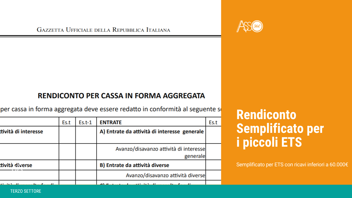 Imagine illustrativa del Rendiconto semplificato per Enti del terzo settore.